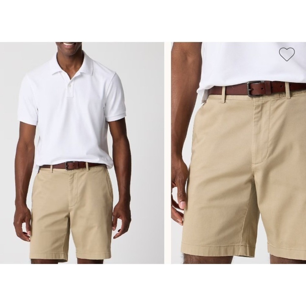 Mens J.Crew Chino Shorts W 33 9"‎ Inseam Khaki Beige Style H5020